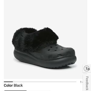 Black Furry Clogs New! You can move the fur to the front or the back.